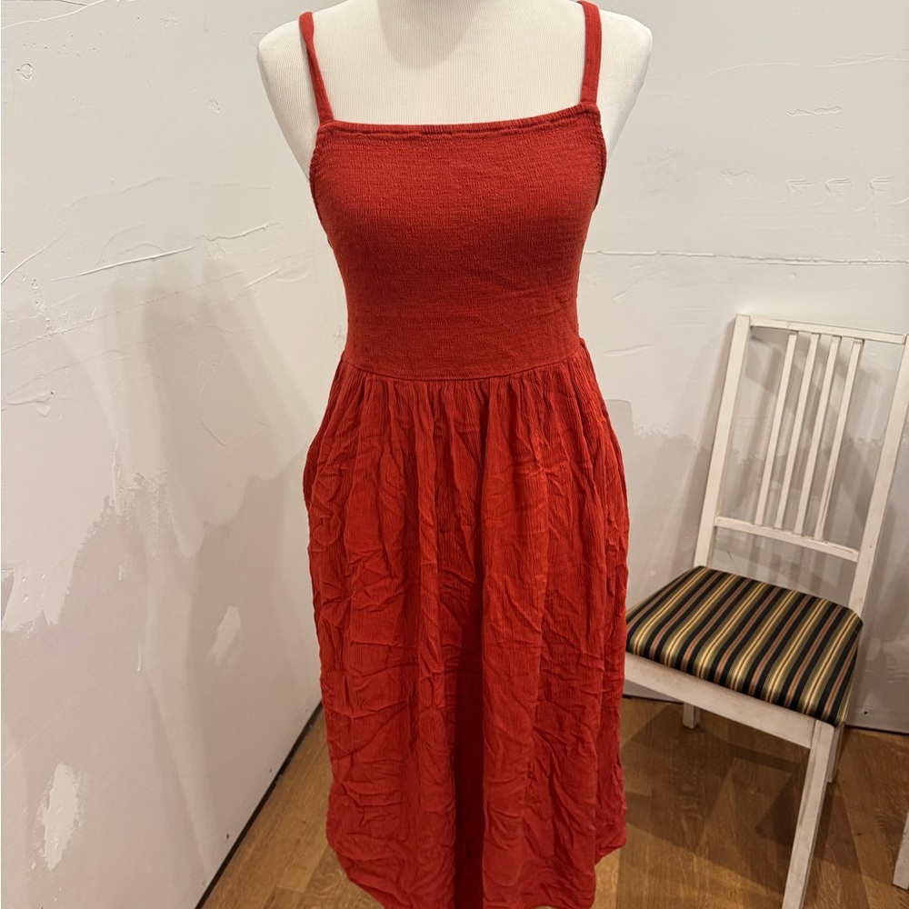 Old Navy Burnt Orange Midi Dress